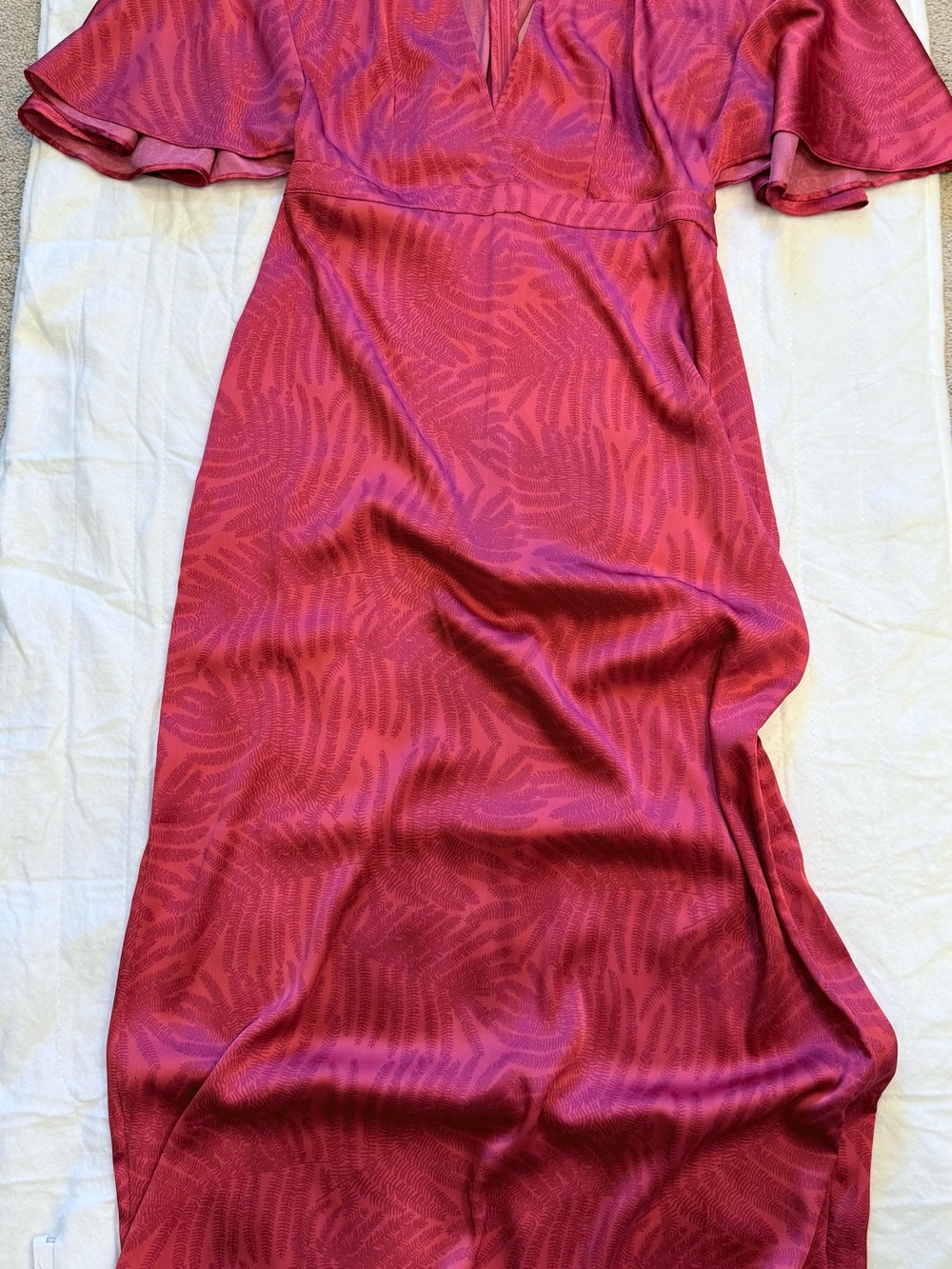 Fe Noel Satin Maxi Dress in Berry Red-Pink